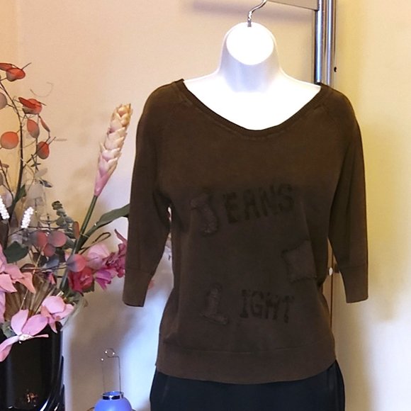 NWT Women’s Dark Brown Lightweight 3/4 Sleeve Knit Cardigan Fall Sweater 6 8 - Picture 2 of 8